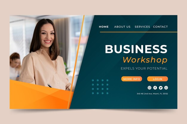 Zielseitenvorlage für Business-Workshops mit Farbverlauf