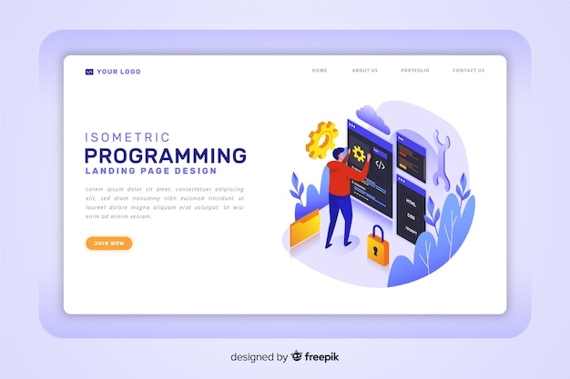 Zielseitenvorlage für die isometrische programmierung