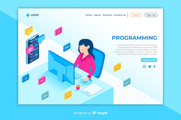 Zielseitenvorlage für die isometrische programmierung