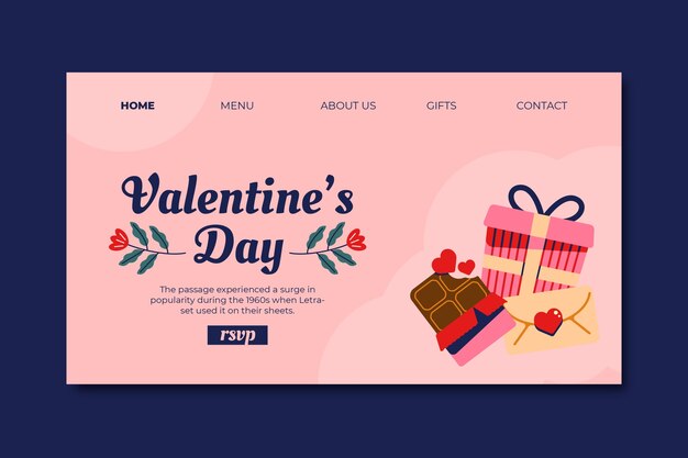 Zielseitenvorlage für Feiern zum Valentinstag