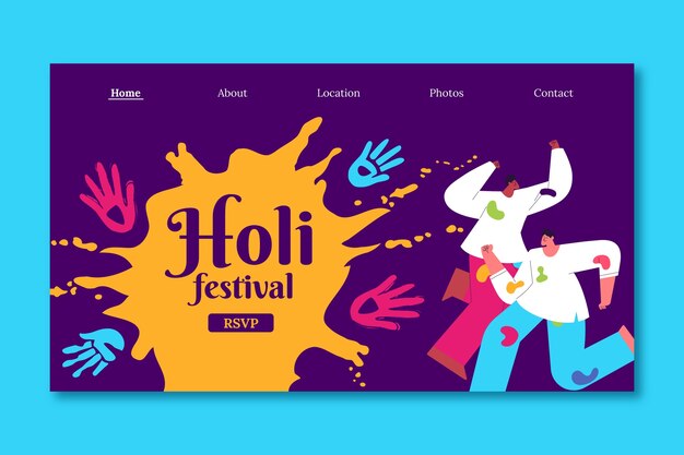 Zielseitenvorlage für holi-festfeiern