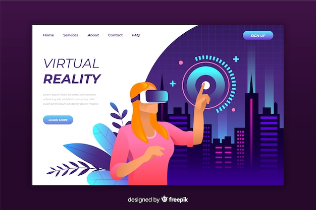 Zielseitenvorlage für virtuelle realität
