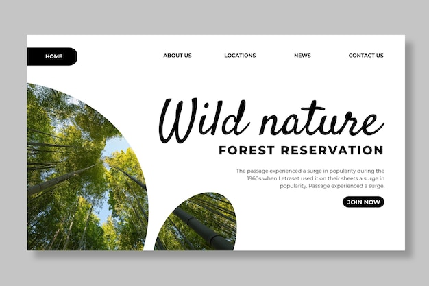 Zielseitenvorlage für wilde Natur