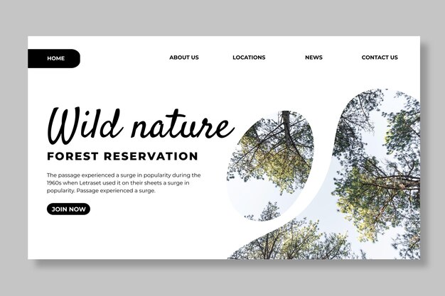 Zielseitenvorlage für wilde Natur