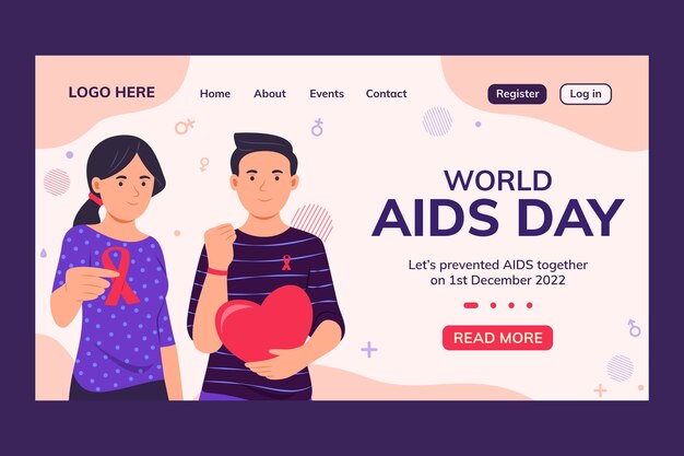 Zielseitenvorlage zum gedenken an den welt-aids-tag