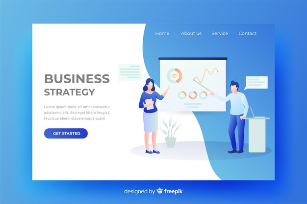 Zielseitenwebsite der Geschäftsstrategie