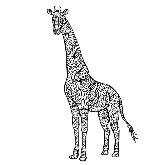 Zierhandgezeichnet Giraffe