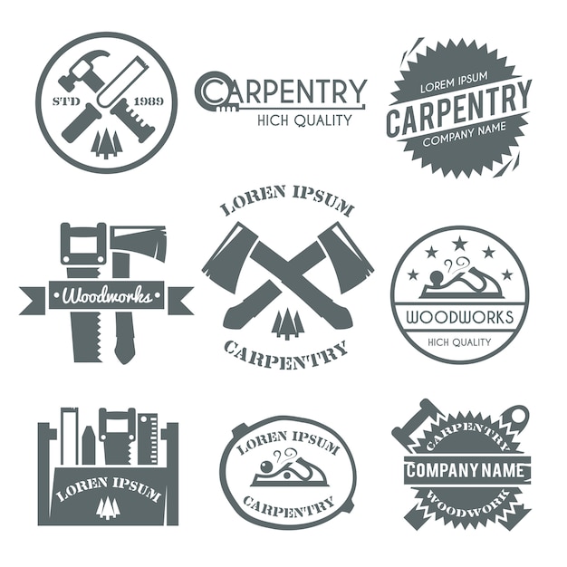 Zimmerei-Label-Set