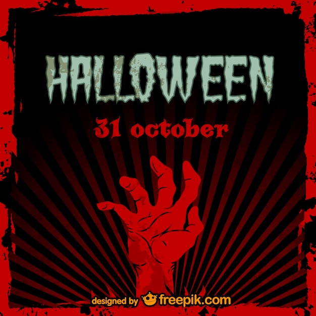 Zombie-Hallowen Party-Karte