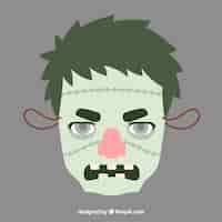 Kostenloser Vektor zombie-maske in flachem design