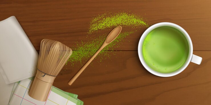 Kostenlose Vektor zubereitungsprozess des matcha-tees