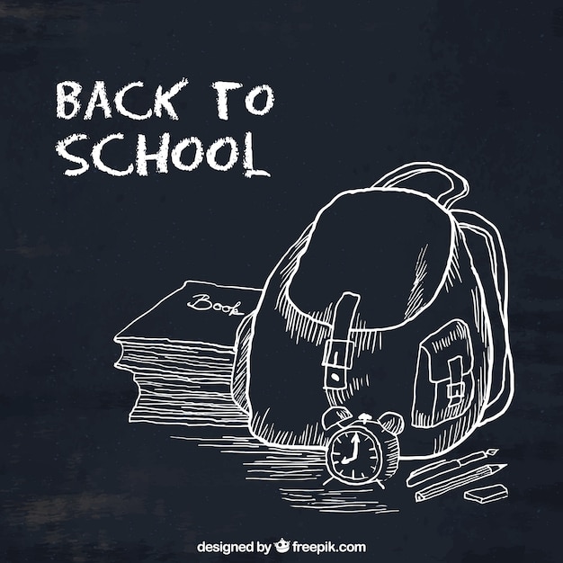Zurück in die Schule, handgezeichneten schwarzen Hintergrund