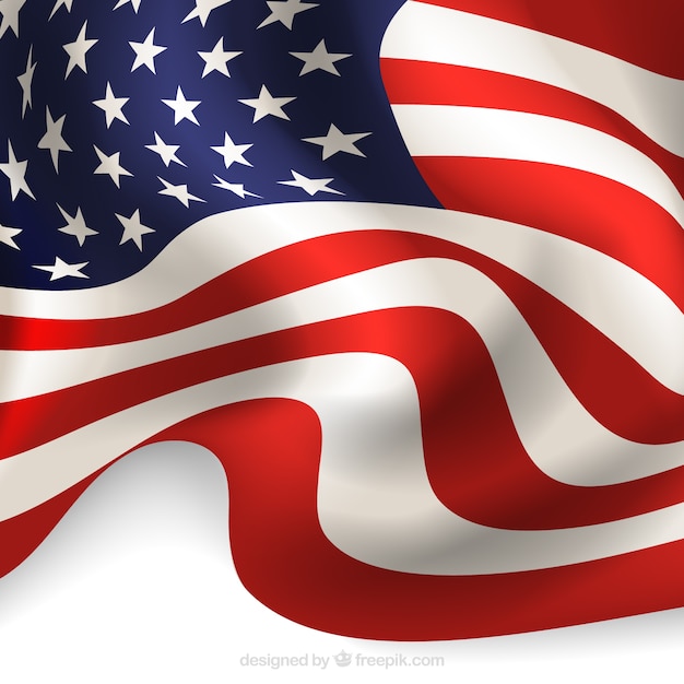 Kostenloser Vektor zusammenfassung hintergrund der realistischen amerikanischen flagge