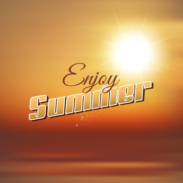 Zusammenfassung hintergrund mit sommer typografie genießen