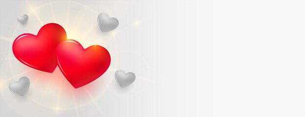 Zwei rote Herzen Valentinstag Banner-Design
