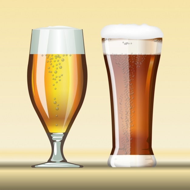 Kostenloser Vektor zwei verschiedene biere