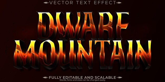Zwergbearbeitbarer Texteffekt Bearbeitbarer Berg- und Fantasy-Textstil