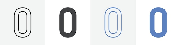 0 Zahl-Icon-Vektor-Set Verwendung für Web-Ui oder App