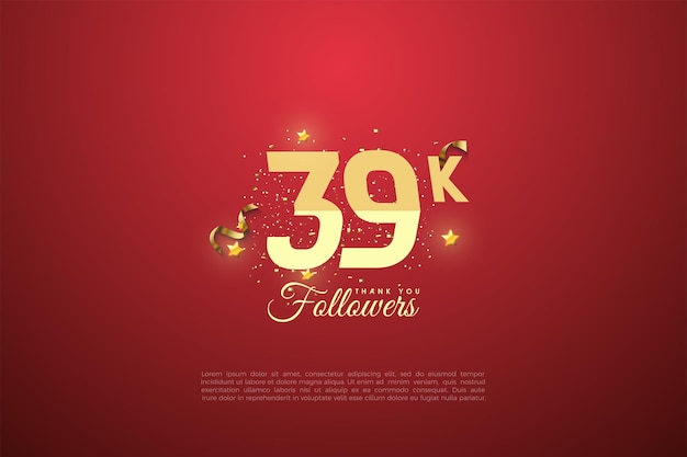 39.000 Follower mit krummen flachen Zahlen.