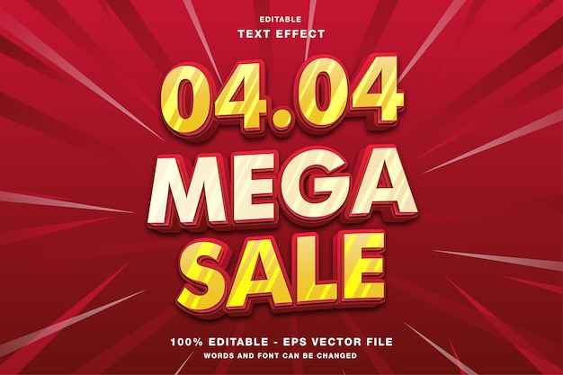 0404 mega sale 3d-promotion bearbeitbarer texteffekt