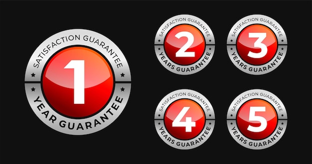 1 2 3 4 5 Jahre Garantie runder Button-Label-Icon-Set-Vektor eps Modernes und minimalistisches Design