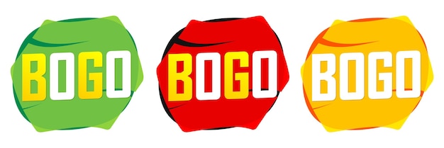 1 Buy Get 1 Free Set BOGO Banner Design Vorlage Verkaufsmarkierungen Sammlung