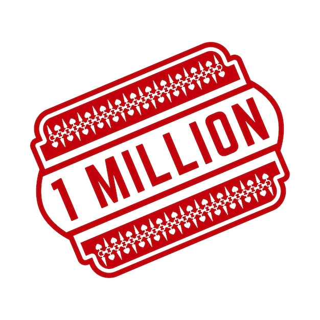 Vektor 1 million gummi-stempel design kunst illustration