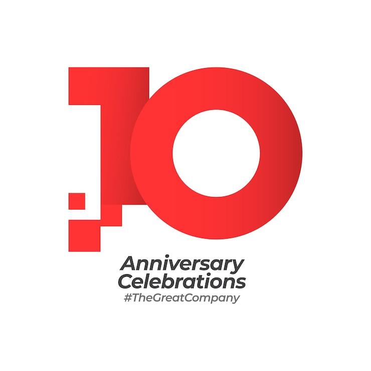 Vektor 10-jähriges jubiläum logo-design-konzept