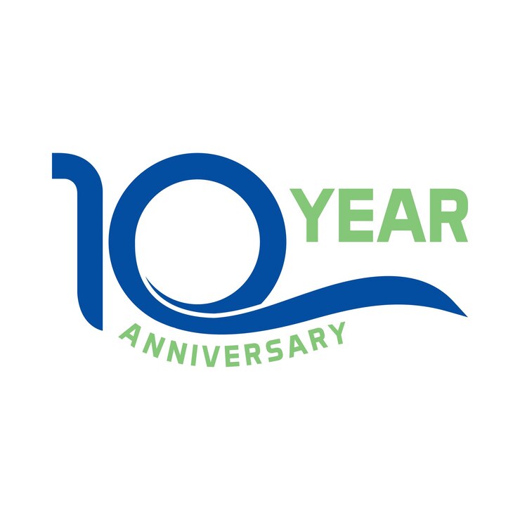 Vektor 10 jahre jubiläum