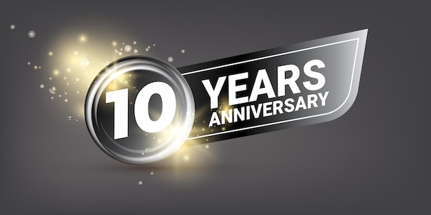 10 jahre jubiläumsemblem jubiläumsabzeichen oder banner-design-vorlage