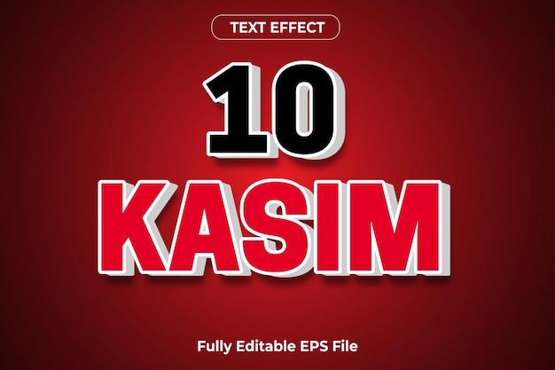10 Kasim-Texteffekt-Hintergrunddesign für Atatürk-Gedenktag