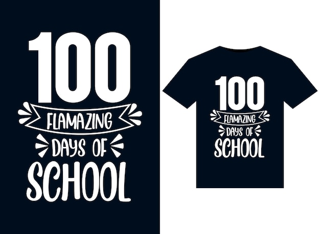 100 flammende tage schulillustrationen für druckfertige t-shirt-designs