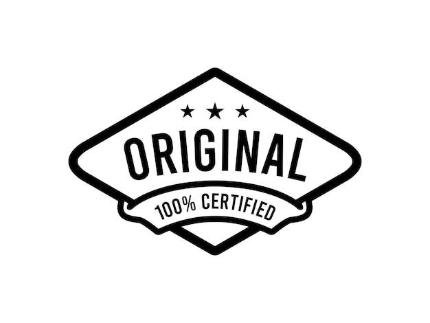 100 garantierte Originalproduktstempel von bester Qualität Logo Design Vector