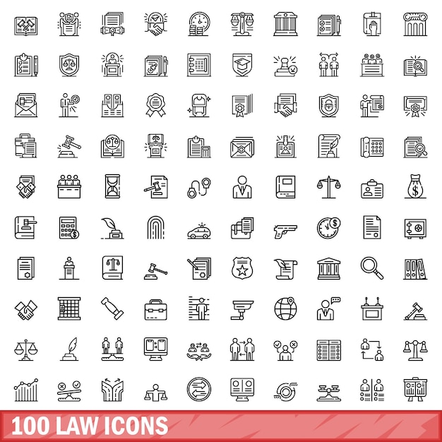 100 Gesetzessymbole legen den Umrissstil fest
