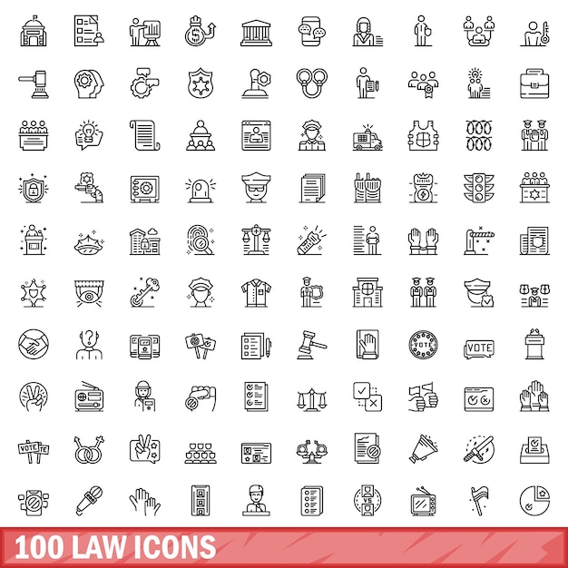 100 Gesetzessymbole legen den Umrissstil fest