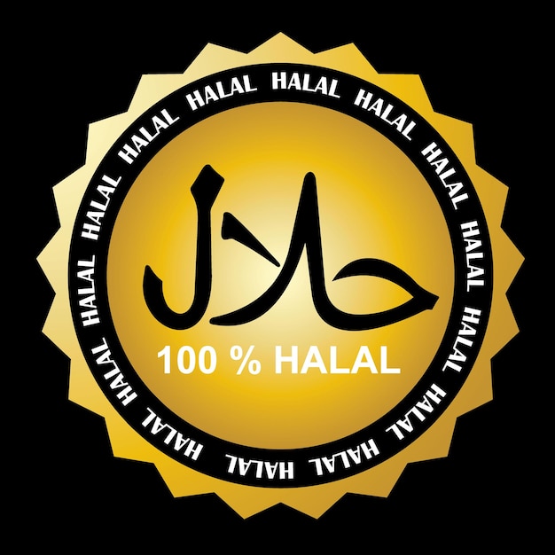 Vektor 100 halal-aufkleber und etikett