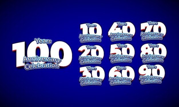 Vektor 100-jähriges jubiläum nummer set logo vektor