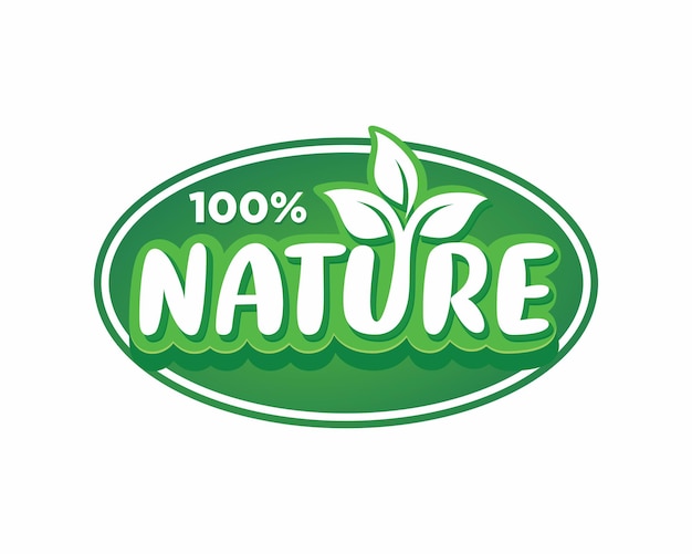 100 prozent natur-label-aufkleber-abzeichen vektor