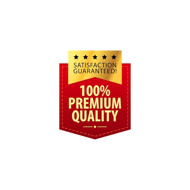 100 prozent premium-qualität, goldenes label-produkt, luxuriöse, elegante business-ikone