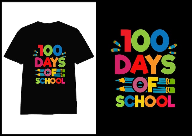 Vektor 100. tag schule typografie t-shirt design, t-shirt 100 tage schule