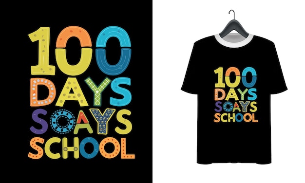 Vektor 100 tage schul t-shirt-design und neues design-t-shirt