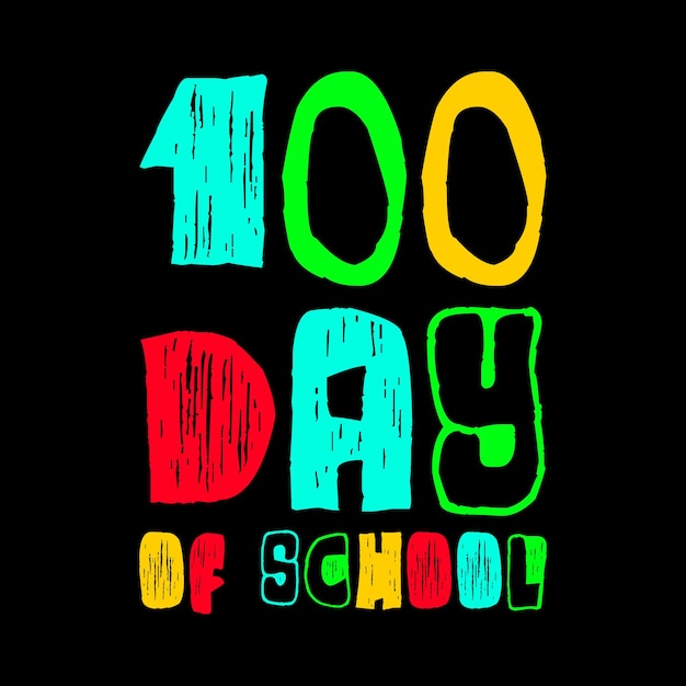 Vektor 100 tage schul-t-shirt-design