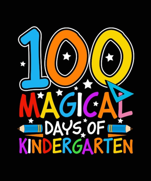 100 tage schule t-shirt design 100 magische tage kindergarten