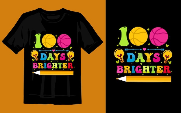 Vektor 100 tage schule t-shirt design druck freundliches geschenk,