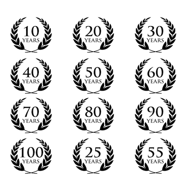 10100-Jubiläums-Lorbeerkranz-Feier- und Glückwunsch-Design-Vorlage Vektor-Glückwunsch-Design-Vorlage