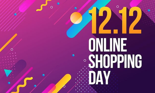 12.12 verkauf online-shop-tag, einkaufsrabatt-banner-hintergrund