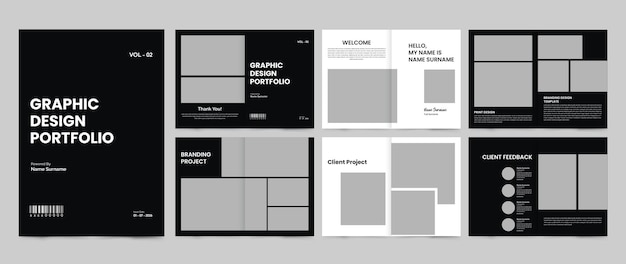 12 Seiten kreativer Grafikdesign-Portfolio-Design