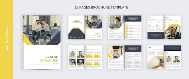 12-seitige kreativ- und corporate-business-broschüre firmenprofil-broschürenvorlage