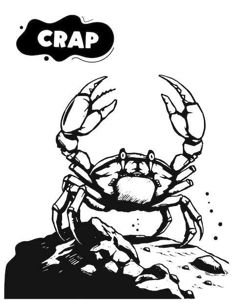 144 großes Krabben-Illustrationsmodell zum Malen