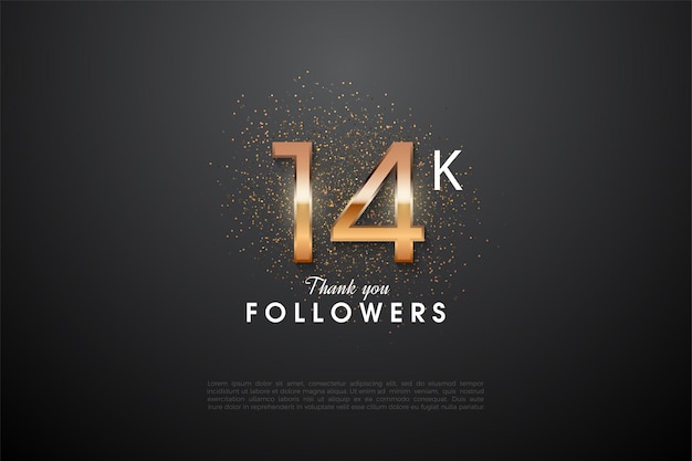 14k Follower mit im Dunkeln leuchtenden Zahlen